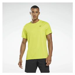 Reebok Workout Ready Αθλητικό Ανδρικό T-shirt Κίτρινο Μονόχρωμο