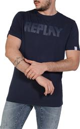 Replay Ανδρικό T-shirt Μπλε Με Λογότυπο