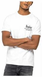 Replay Ανδρικό T-shirt Λευκό Με Λογότυπο