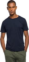 Replay Raw Cut Cotton Ανδρικό T-shirt Navy Μπλε Μονόχρωμο