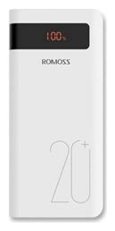 Romoss Sense 6PS+ Power Bank 20000mAh 18W με 2 Θύρες USB-A και Θύρα USB-C Quick Charge 3.0 Λευκό από το Elektrostore24