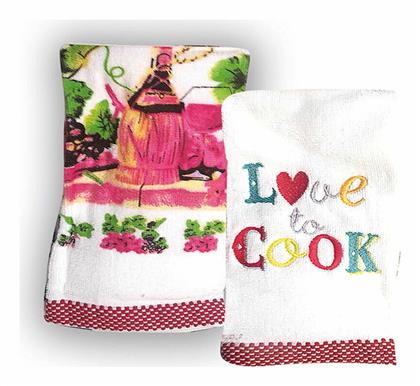 Rythmos Love Cook Πετσέτα Κουζίνας από 100% Βαμβάκι 65x45cm 2τμχ