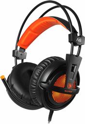Sades A6 Over Ear Gaming Headset με σύνδεση USB Πορτοκαλί από το Elektrostore24