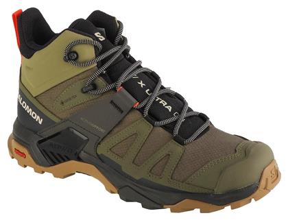 Salomon X Ultra 4 Ανδρικά Ορειβατικά Μποτάκια Αδιάβροχα με Μεμβράνη Gore-Tex Deep Lichen Green / Peat / Kelp