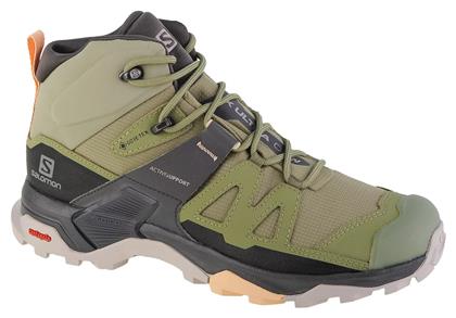 Salomon X Ultra 4 Γυναικεία Ορειβατικά Μποτάκια Αδιάβροχα με Μεμβράνη Gore-Tex Oil Green / Magnet / Almond Cream