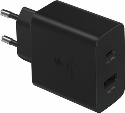 Samsung Φορτιστής Χωρίς Καλώδιο με Θύρα USB-A και Θύρα USB-C 35W Μαύρος (EP-TA220NBEGEU) από το e-shop