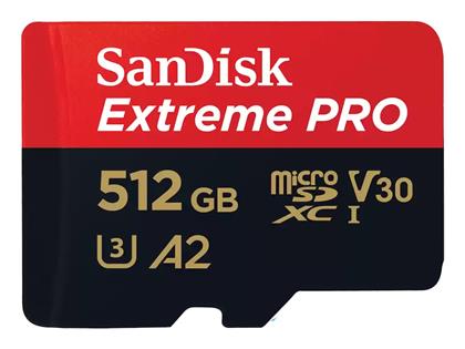 Sandisk Extreme Pro microSDXC 512GB U3 V30 A2 UHS-I με αντάπτορα 200MB/s