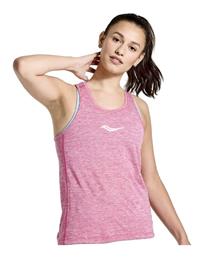 Saucony Stopwatch Singlet Αμάνικη Γυναικεία Αθλητική Μπλούζα Ροζ