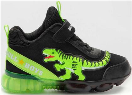 Scarpa Παιδικό Sneaker High Dinosauro Midlights με Φωτάκια για Αγόρι Μαύρο