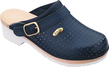 Scholl Clog Super Comfort Blue Αντιολισθητικό Δερμάτινο Unisex Σαμπό Μπλε από το Pharm24