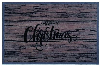 Sdim Πατάκι Εισόδου Μοκέτα Ambiance 001 Happy Christmas Wood 50x75εκ.