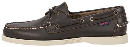 Sebago Docksides Portland Δερμάτινα Ανδρικά Boat Shoes σε Καφέ Χρώμα από το Mustshoes