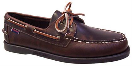 Sebago Docksides Portland Δερμάτινα Ανδρικά Boat Shoes σε Καφέ Χρώμα από το CasualShoes