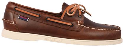 Sebago Docksides Portland Δερμάτινα Ανδρικά Boat Shoes Waxed Brown από το Mustshoes