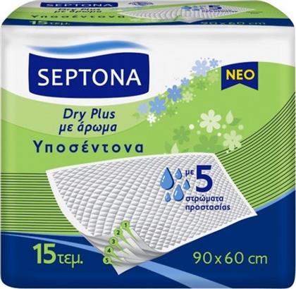 Septona Dry Plus Υποσέντονα Ακράτειας με Άρωμα & 5 Στρώματα Προστασίας 60x90cm 15τμχ από το Pharm24