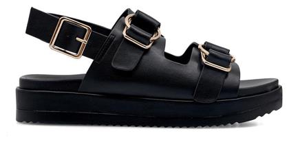 Seven Γυναικεία Σανδάλια Flatforms σε Μαύρο Χρώμα