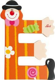Sevi Bebe Διακοσμητικό Γράμμα Πορτοκαλί από Ξύλο Κλόουν Έ 7x0.5x9εκ. από το Toyscenter