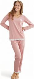 Sexen Χειμερινή Γυναικεία Βαμβακερή Μπλούζα Πιτζάμας Soft Pink Just Heart από το Closet22