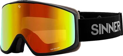 Sinner Sin Valley -18-10C18 Μάσκα Σκι & Snowboard Ενηλίκων με Φακό Καθρέπτη σε Πορτοκαλί Χρώμα από το Zakcret Sports