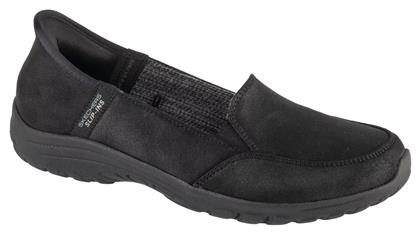 Skechers Δερμάτινα Γυναικεία Slip-On Μαύρα από το MybrandShoes