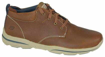 Skechers Harper Melden Δερμάτινα Καφέ Ανδρικά Μποτάκια από το MybrandShoes