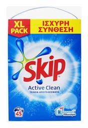 Skip Active Clean Απορρυπαντικό Ρούχων σε Σκόνη 45 Μεζούρες