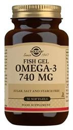 Solgar Omega 3 Fish Gel Ιχθυέλαιο 740mg 50 μαλακές κάψουλες