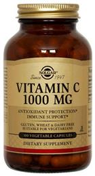 Solgar Vitamin C Βιταμίνη για Ενέργεια & Ανοσοποιητικό 1000mg 100 φυτικές κάψουλες