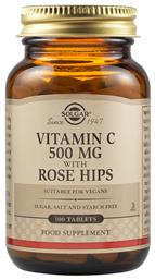 Solgar Vitamin C with Rose Hips Βιταμίνη για Ενέργεια & Ανοσοποιητικό 500mg 100 ταμπλέτες