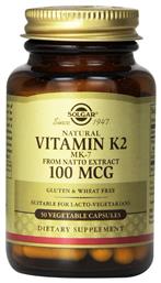 Solgar Vitamin K2 (MK-7) 100mcg Βιταμίνη 100mcg 50 φυτικές κάψουλες