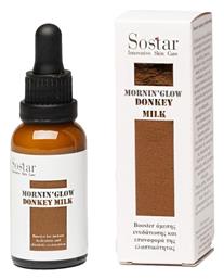 Sostar Mornin' Glow Donkey Milk Ενυδατικό Booster Προσώπου με Κολλαγόνο 30ml