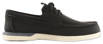 Sperry Top-Sider Plushwave 2.0 Δερμάτινα Ανδρικά Boat Shoes σε Μαύρο Χρώμα από το Z-mall