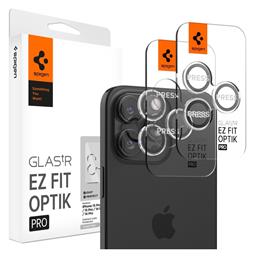 Spigen GLAS.tR EZ FIT Optik Pro 2x Προστασία Κάμερας Tempered Glass για το iPhone 16 Pro / Pro Max / 15 Pro / Pro Max / 14 Pro / Pro Max