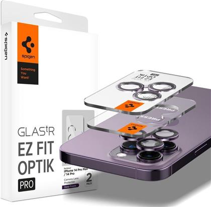 Spigen Optik.Tr ”Ez Fit” 2pcs Προστασία Κάμερας Tempered Glass Deep Purple για το iPhone 14 Pro / 14 Pro Max