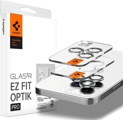 Spigen Optik.Tr ”Ez Fit” 2pcs Προστασία Κάμερας Tempered Glass Silver για το iPhone 14 Pro / 14 Pro Max