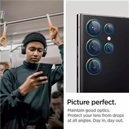 Spigen Προστασία Κάμερας Tempered Glass Μαύρο για το Galaxy S23 Ultra