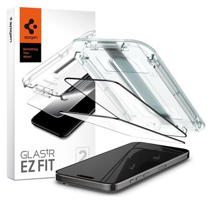 Spigen Tempered Glass 2τμχ Μαύρο (iPhone 15 Pro Max)