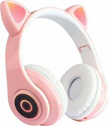 SPM-B39 Cat Ear Led Wireless Over Ear Παιδικά Ακουστικά Ροζ