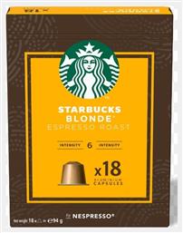 Starbucks Κάψουλες Espresso Blonde Συμβατές με Μηχανή Nespresso 18caps