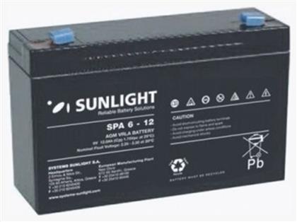 SunLight SPA 6-12 Μπαταρία UPS με Χωρητικότητα 12Ah και Τάση 6V