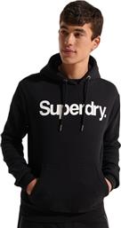 Superdry Ανδρικό Φούτερ με Κουκούλα και Τσέπες Μαύρο