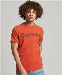 Superdry Ανδρικό T-shirt Πορτοκαλί με Λογότυπο από το Z-mall