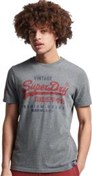 Superdry Ανδρικό T-shirt Rich Charcoal Marl με Λογότυπο από το Z-mall