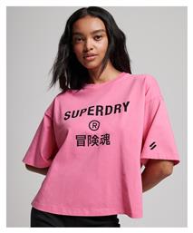 Superdry Code Core Γυναικείο Αθλητικό T-shirt Marne Pink από το Outletcenter