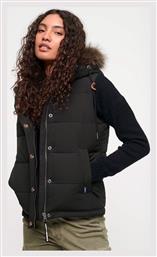 Superdry D3 Ovin Everest Faux Κοντό Γυναικείο Puffer Μπουφάν για Χειμώνα Μαύρο από το Outletcenter