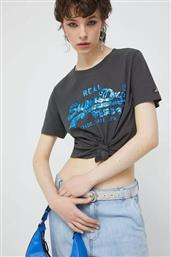 Superdry Γυναικείο T-shirt Γκρι από το Plus4u