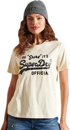 Superdry Γυναικείο T-shirt Oatmeal με Στάμπα από το Plus4u