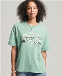 Superdry Γυναικείο T-shirt Τιρκουάζ