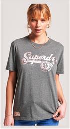 Superdry Ovin Vintage Script Style Γυναικείο T-shirt Rich Charcoal Marl από το Plus4u