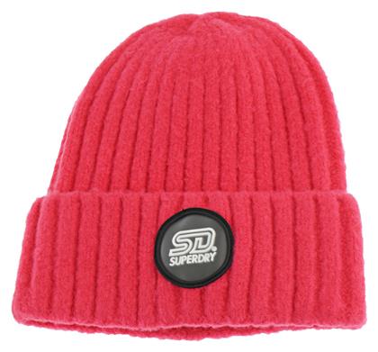 Superdry Super Chunky Γυναικείος Beanie Σκούφος σε Κόκκινο χρώμα